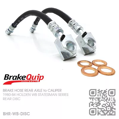 BRAKEQUIP BRAKE HOSE REAR AXLE To CALIPER [HOLDEN WB STATESMAN/CAPRICE] • $79