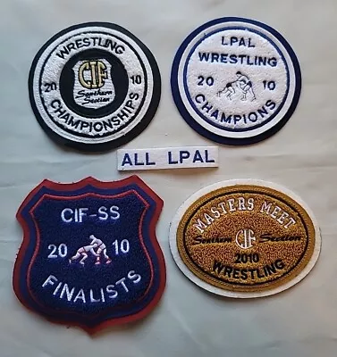 Lot Of 5 LETTERMAN PATCH VARSITY JACKET Vintage 2010 CIF/LPL Wrestling Champion  • $35