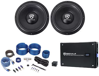 (2) MTX S6512-44 12  1000 Watt RMS Car Subwoofers+Mono Amplifier+Copper Amp Kit • $344.85