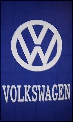 Volkswagen Blue Vertical 5x3 Ft Banner Flag Car Racing Show Garage Wall Workshop • $18