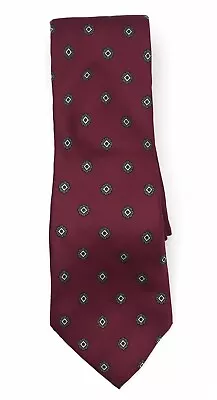Vintage Anthony Foxx 100% Italian Silk Tie Rich Burgundy Red Medallion 54  • $8