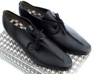 £39 • Buy Vintage Deadstock 60s Mod Black Real Leather Mid Heel Lace-up Shoes (modern UK5)