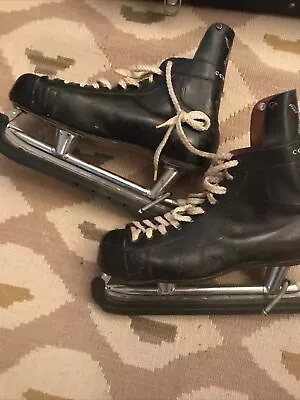 Vintage CCM Mustang Canada Men's Hockey Ice Skates Size 11  2/3 Steel Shank Set • $39