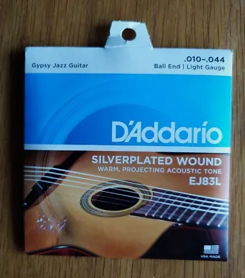 D'Addario EJ83L Gypsy Jazz Acoustic Guitar Strings Ball End Light 10-44 • $10.89