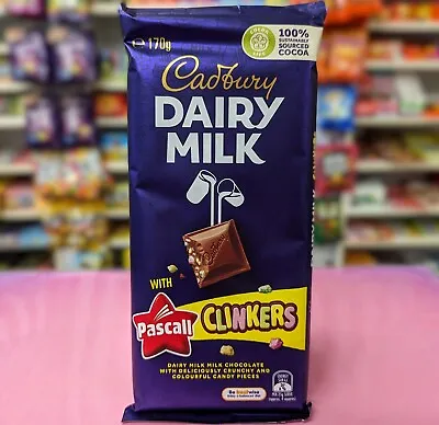 1x Australian Cadbury's Dairy Milk With Pascal Clinkers Chocolate Slab 170g • £7.99