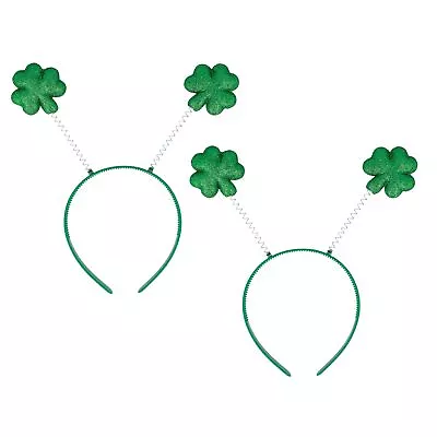 2x Glitter Irish Clover Leaf Headband St Patricks Day Costume Accessory • £3.94