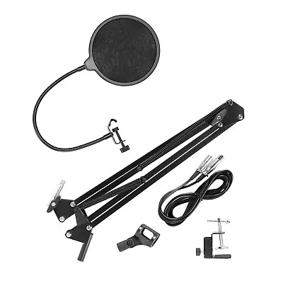 £14.89 • Buy Pro Desktop Microphone Arm Stand Mount Boom Scissor Mic Holder Clamp Pop Filter