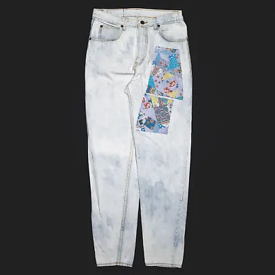 Vintage ZANTOS Womens Floral Patch Blue Denim Mom Acid Wash Jeans W29 L32 • £8.99