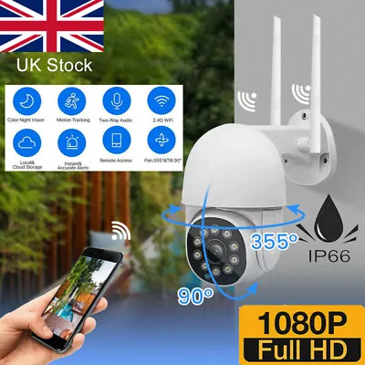 £22.39 • Buy 1080P WIFI IP Camera Wireless Outdoor CCTV HD PTZ Smart Home Security IR Cam UK