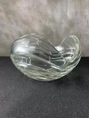 Vintage Mikasa Crystal Serving Bowl Unique Shape With Deep Waves Made Yugoslavia • $53.95