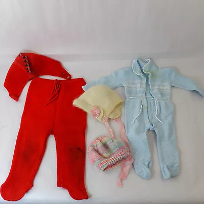 Lot Of 5 Vintage Infant Clothes Hats Winter Pants One Piece Handmade Flaws • $4