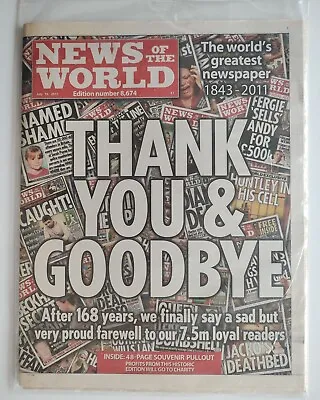 Newspaper News Of The World Final Edition July 10th 2011 Unopened Still Sealed • £15.20