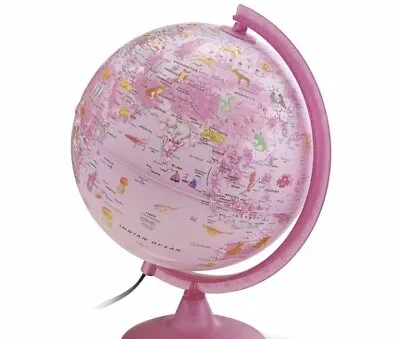 Pink Globe Illuminated Lamp Excellent Condition RRP £32.99 • £15