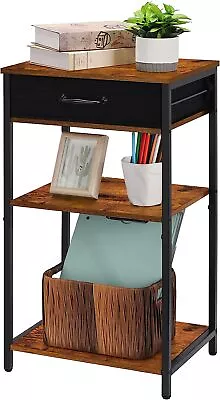 3-Tier Printer Cart Under Desk With Storage Industrial Adjustable Printer Stand • $43.89