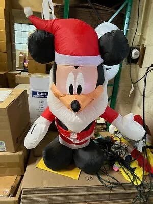 Gemmy Inflatables 3.5' Mickey Mouse With Santa Beard Disney 5A • $14.99