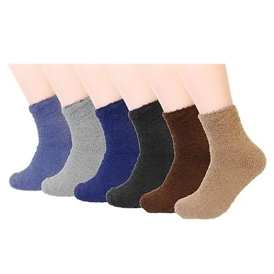 New Lot 6 Pairs Men Cozy Fuzzy Winter Warm Slipper Quarter Crew Socks Home Towel • $10.45