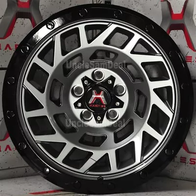 SET 4 17x8.5 5x114.3 5x4.5 -6 OFFSET HARTES METAL MONSTER ANTHRACITE TRUCK WHEEL • $728