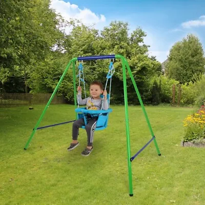 $69.99 • Buy Portable Folding Toddler Secure Swing Set W/Safety Seat For Baby Chirldren Gifts