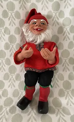 Vintage Sitting Norwegian Norge Christmas Doll Elf Gnome Nisse Latex 19” • $99.99