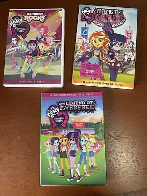 3 DVD Lot My Little Pony Equestria Girls Rainbow Rocks Friendship Games Everfree • $12