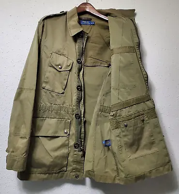 Polo Ralph Lauren Big&tall Mens Olive Utility Field Epaulet Jacket Sz: Lt • $141.75