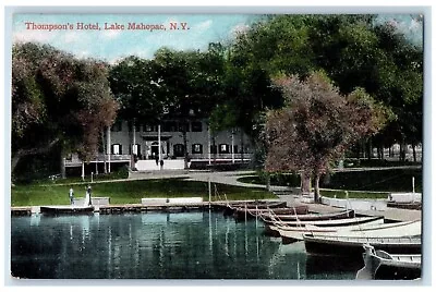 1905  Thompson's Hotel Lake Boat Canoe Mahopac New York Vintage Antique Postcard • $14.98