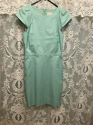 J. Crew Women's Suiting Dress UK 4 Mint Green Cotton Spandex Lined • $14