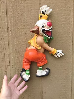 1974 Universal Statuary Clown Wall Hanging 18  Hollow Plastic Not Chalkware Bozo • $24.79