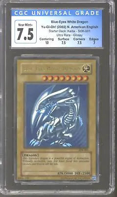 Yu-Gi-Oh Starter Deck Kaiba Glossy Blue-Eyes White Dragon SDK-001 CGC 7.5 + Subs • $90.95