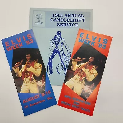 Elvis Presley Week 1993 18th Annual Candle Light Service Brochure Pamphlet • $18