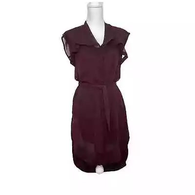 ALLSAINTS Hayworth Shirt Dress In Oxblood 2 Piece -Sheer Dress & Bandeau Sz 0 • $50