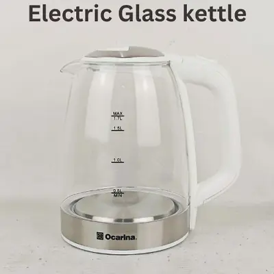 Ocarina White 1.7L Illuminating Electric Glass Jug Kettle 2200W Fast Boil - NEW • £16.74