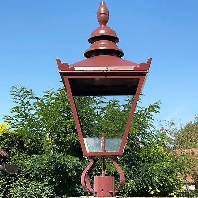Burgundy Lamp Post Top 90cm Antique Street Lantern Garden Outdoor Lighting Metal • £130