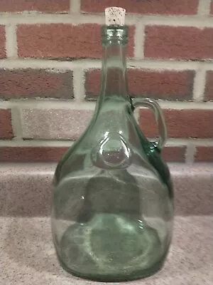 Vtg Paul Mason Owens Illinois 3 Liter Green Glass Demijohn Bottle Farmhouse Chic • $29.98