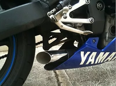  2003 YAMAHA R6 SHORT MOTORCYCLE GP STUBBY FATTY STEALTH SLIP ON EXHAUST Black • $59.99