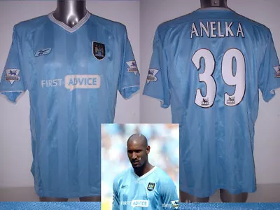 Manchester City Anelka XL Shirt Jersey 03 Football Soccer Reebok Vintage Top • £69.99