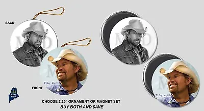 TOBY KEITH Memorial Christmas Ornament / Magnet Set - Collectible Gift Tribute • $6.99