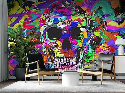 £95.99 • Buy Skull Graffiti Art Wall Mural Photo Wallpaper Giant Paper Poster Teenagers Kids