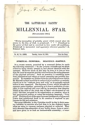 1911 Millennial Star Signed By Joseph F. Smith-Mormon-Utah • $35