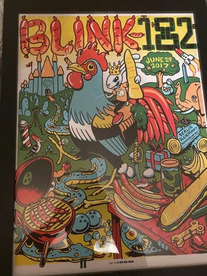 $150 • Buy Blink 182 Tour Poster 2017 Munk One #/82 Germany