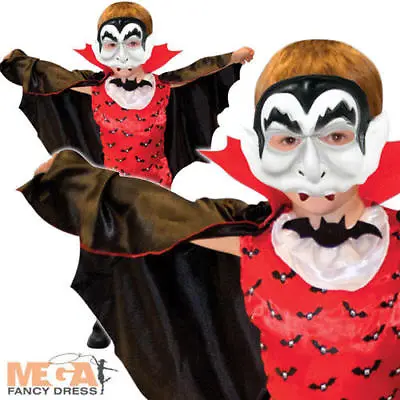 Count Dracula Costume Boys Halloween Vampire Horror Kids Childrens Fancy Dress • £9.99