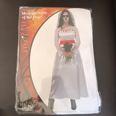 £9.99 • Buy Mexican Day Of The Dead Bride Fancy Dress Halloween Costume Size S BNWT