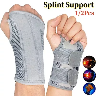 Wrist Support For Splints Carpal Tunnel Sprain Injury Pain Arthritis Brace Strap • £18.79