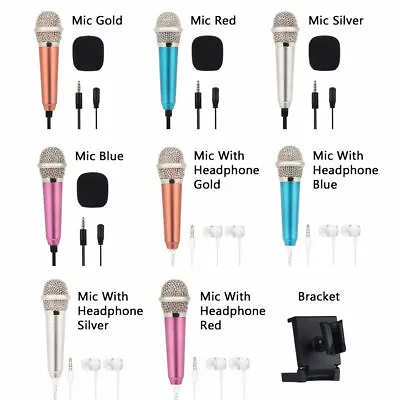 Mini Portable Microphone With Headphone Stereo Mobile Phone Accessory • £4.62