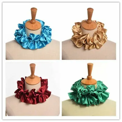 1pc Vintage  Jabot Ruffled Detachable Collar Victorian Collar 3 Colors Unisex • $8.99