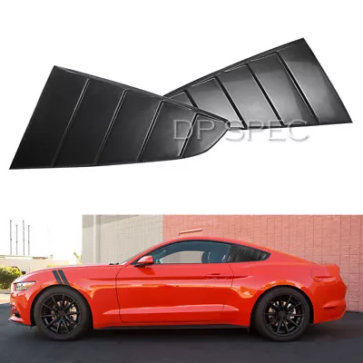 $36.90 • Buy For 2015-2017 Mustang GT V6 Black Quarter 1/4 Side Window Louver Scoop Cover