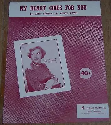 My Heart Cries For You Dinah Shore 1950 Vintage Sheet Music • $6.99