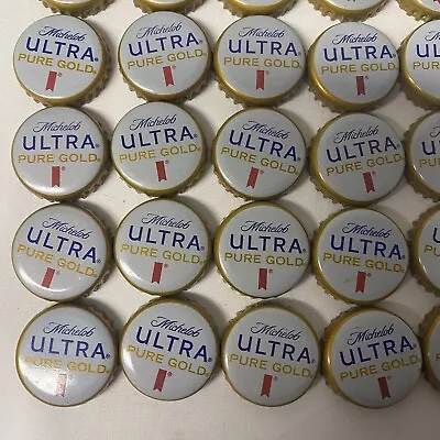 Lot Of 100 Michelob Ultra Pure Gold Beer Bottle Caps No Dents • $7