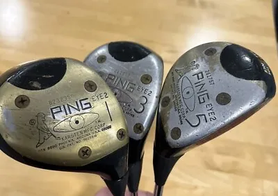 Vintage Ping Eye 2 Black Dot KARSTEN WOODS SET 1/3/5 ZZ-LITE SHAFTS • $49.99