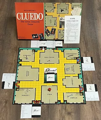 Cluedo Great Detective Board Game 1965 Edition Waddingtons Boxed Complete SUPERB • £24.95